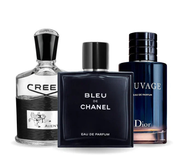 3 Perfumes Creed Aventus, Chanel Bleu de Chanel & Dior Sauvage (PAGUE 1 RECEBA 3)
