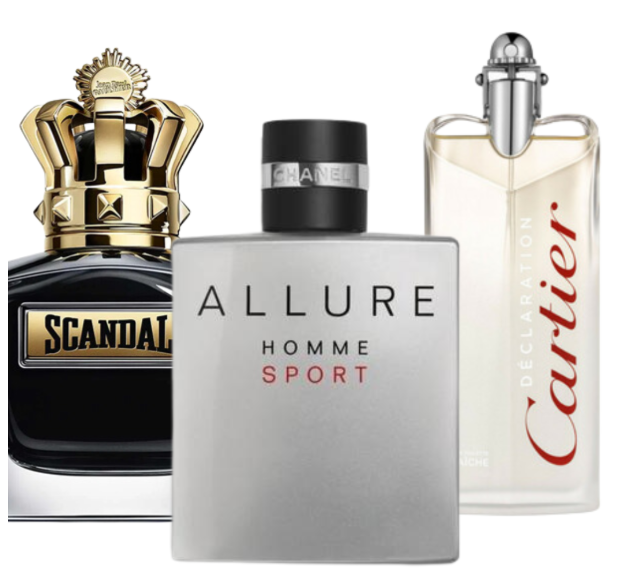 3 Perfumes Allure Homme Sport, Scandal Jean Paul Gaultier & Cartier Déclaration (PAGUE 1 RECEBA 3)